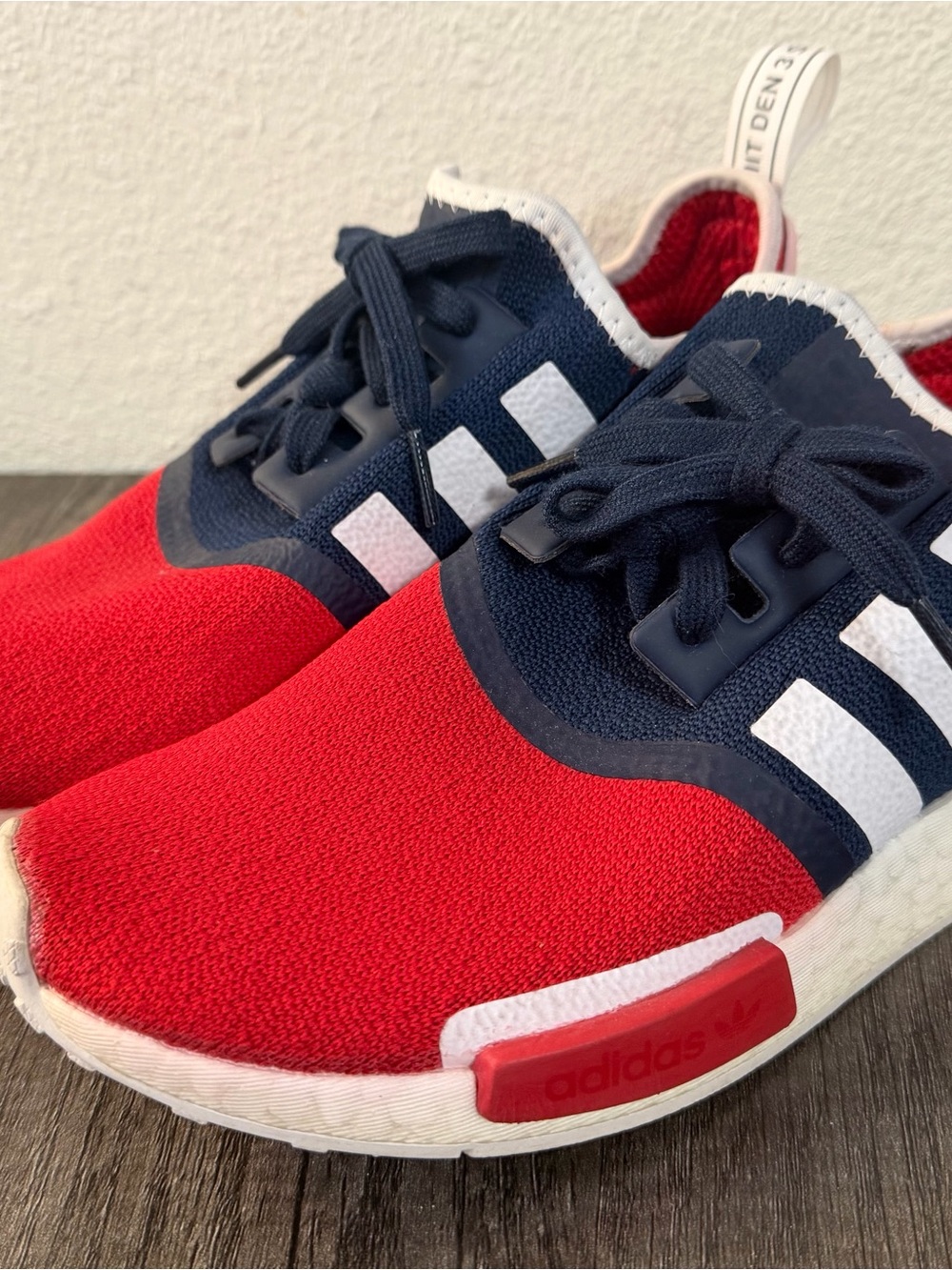 adidas Men’s Red and Navy Lace-Up Sneakers